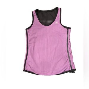 New Balance Purple And Black Reversible Workout V-Neck Tank Top, Size Small